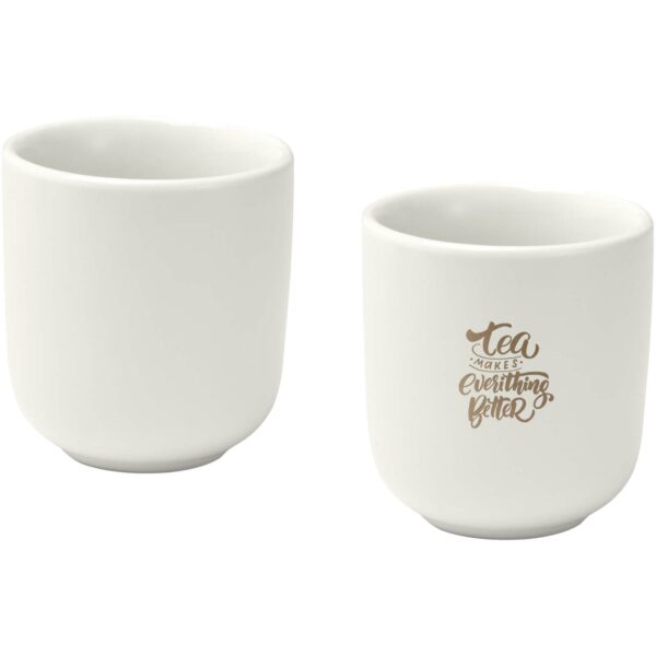 Male 90 ml ceramic espresso cups - set of 2 – White with logo