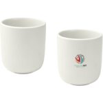 Male 200 ml ceramic cups - set of 2 – White with logo