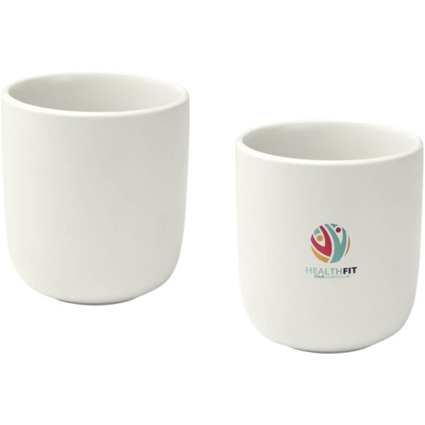 Male 200 ml ceramic cups - set of 2 – White with logo