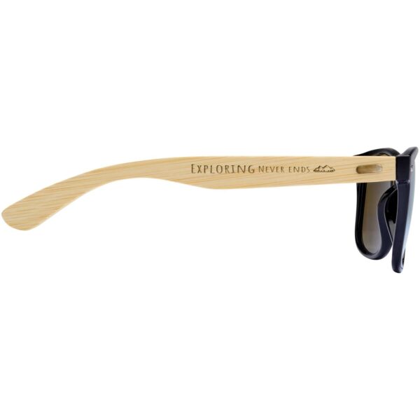 Hue sunglasses with bamboo temples – Blue with logo