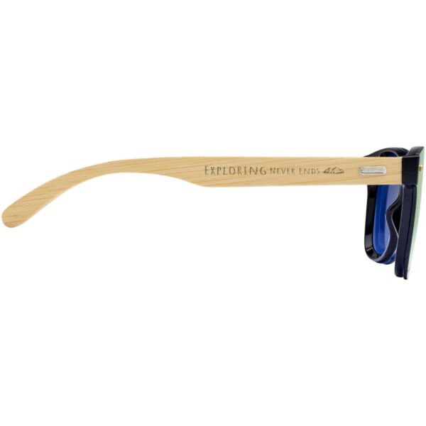 Tan sunglasses with bamboo temples – Yellow with logo