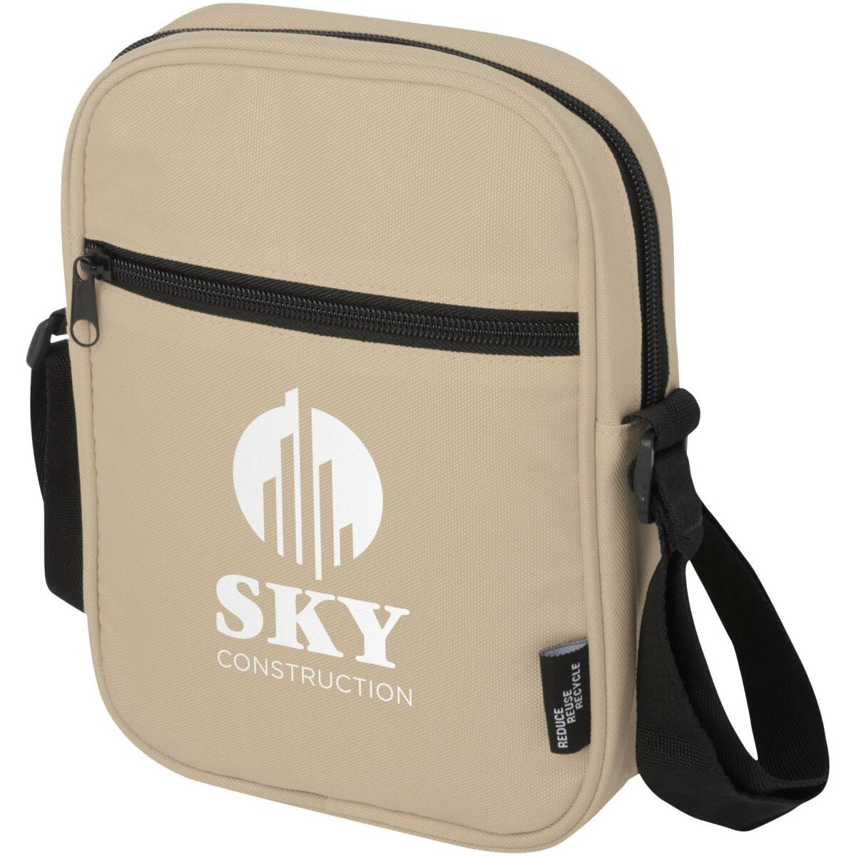 Byron GRS recycled crossbody bag 2L – Oatmeal with logo