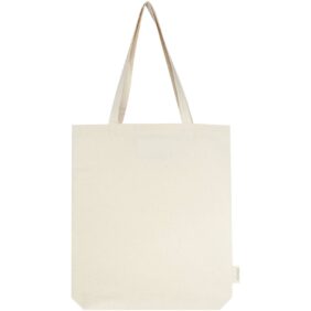 Orissa 180 g/m² organic wide bottom tote bag 11L – Natural front view