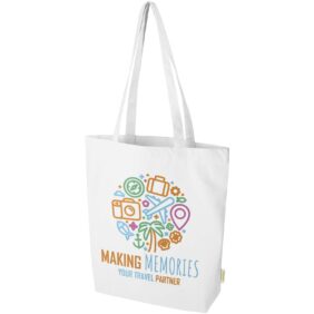Orissa 270 g/m² organic tote bag 10L – White with logo