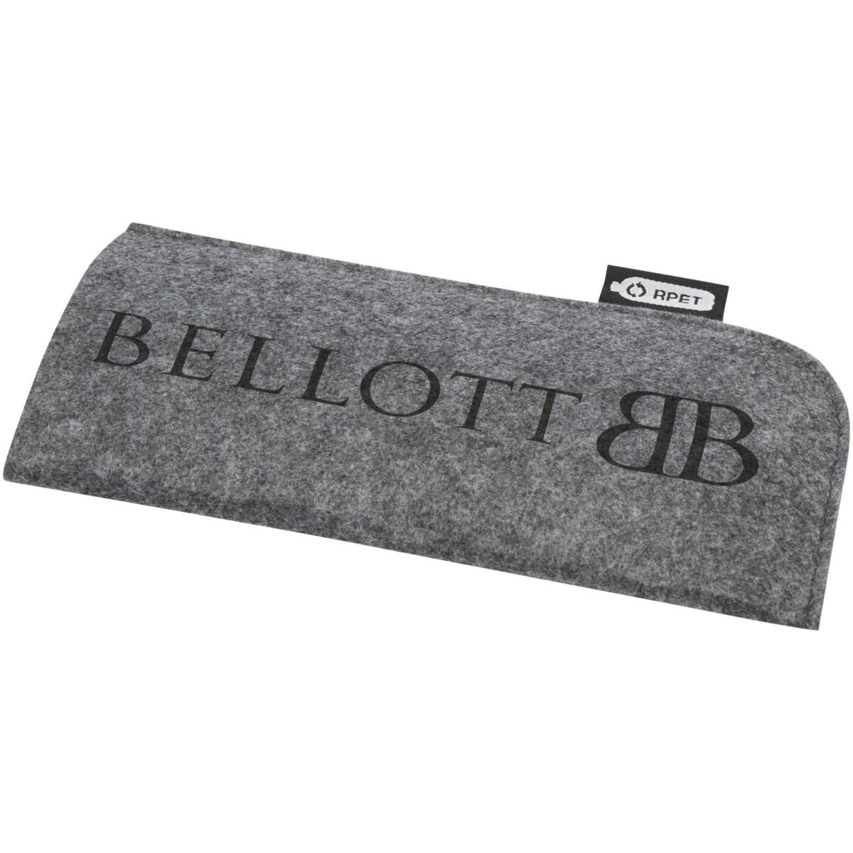 Felta GRS recycled pouch for glasses – Medium grey with logo