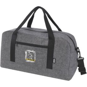Felta GRS recycled duffel bag 35L – Medium grey with logo