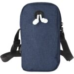 Ross GRS recycled phone pouch – Heather navy back view