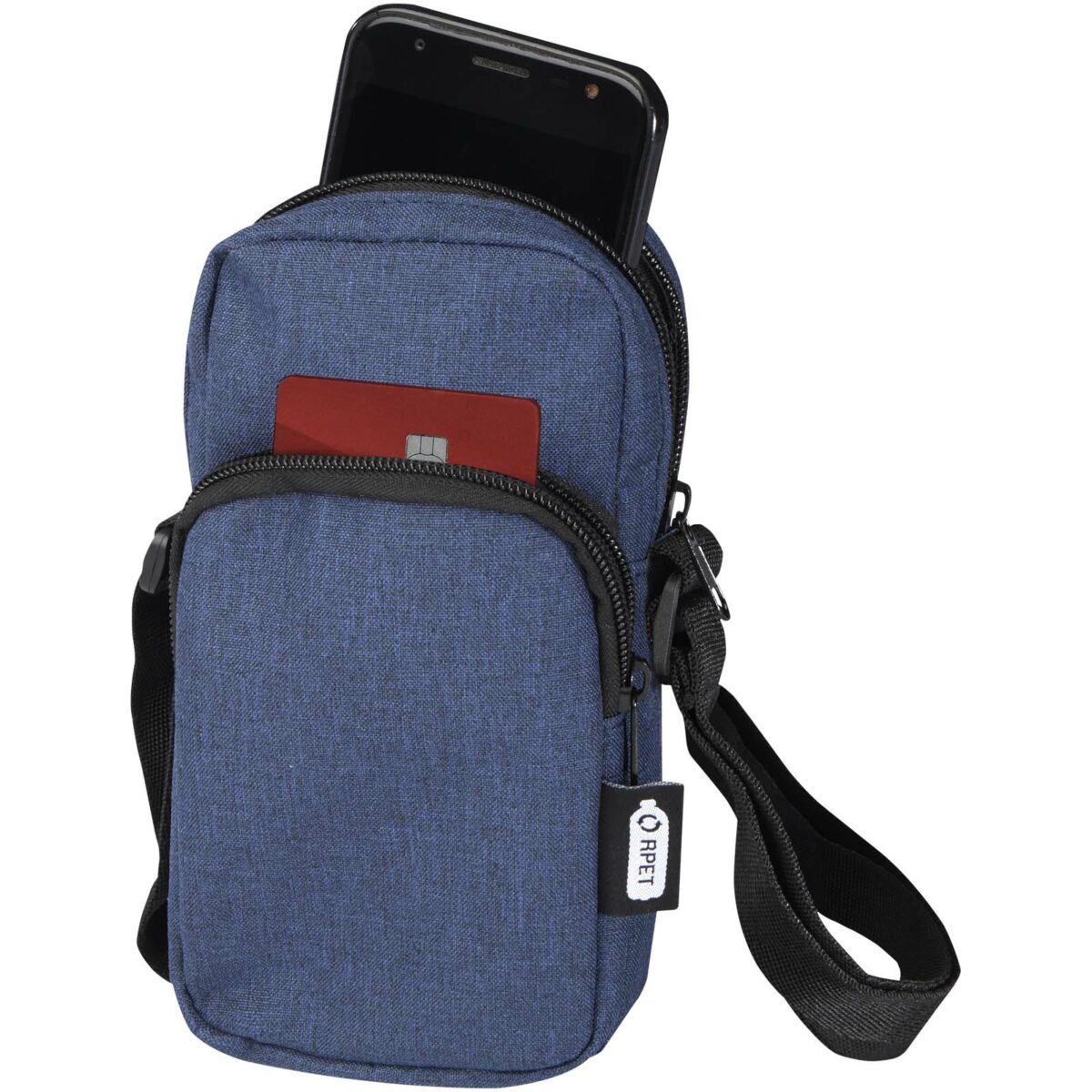 Ross GRS recycled phone pouch – Heather navy extra view