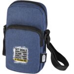 Ross GRS recycled phone pouch – Heather navy with logo