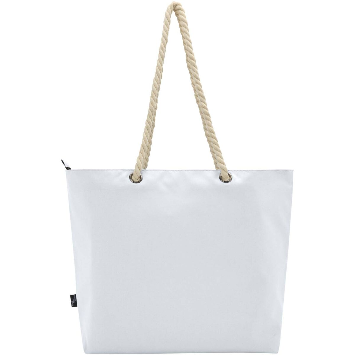 Panama GRS recycled beach cooler tote bag with cord handles 23L – White back view