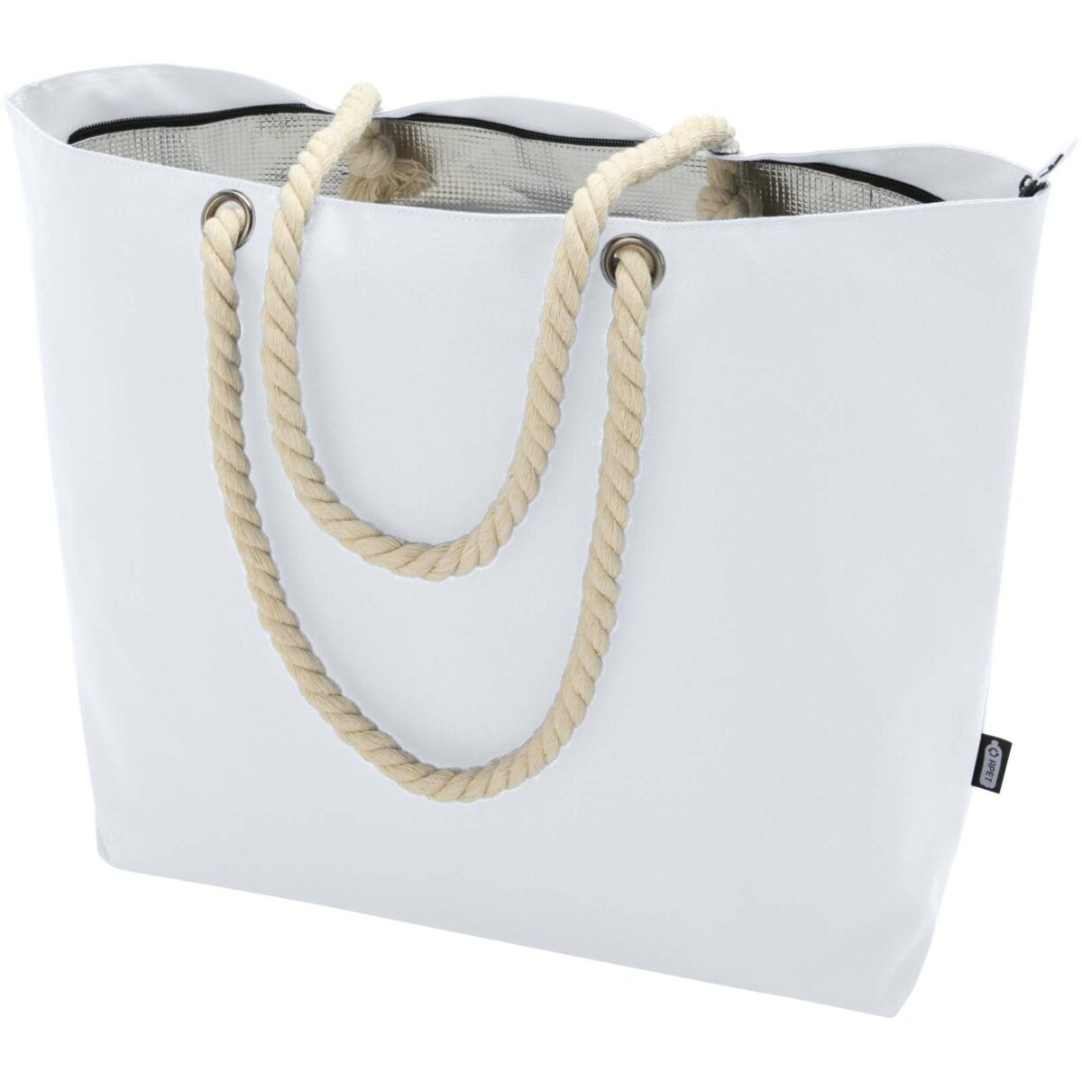 Panama GRS recycled beach cooler tote bag with cord handles 23L – White extra view