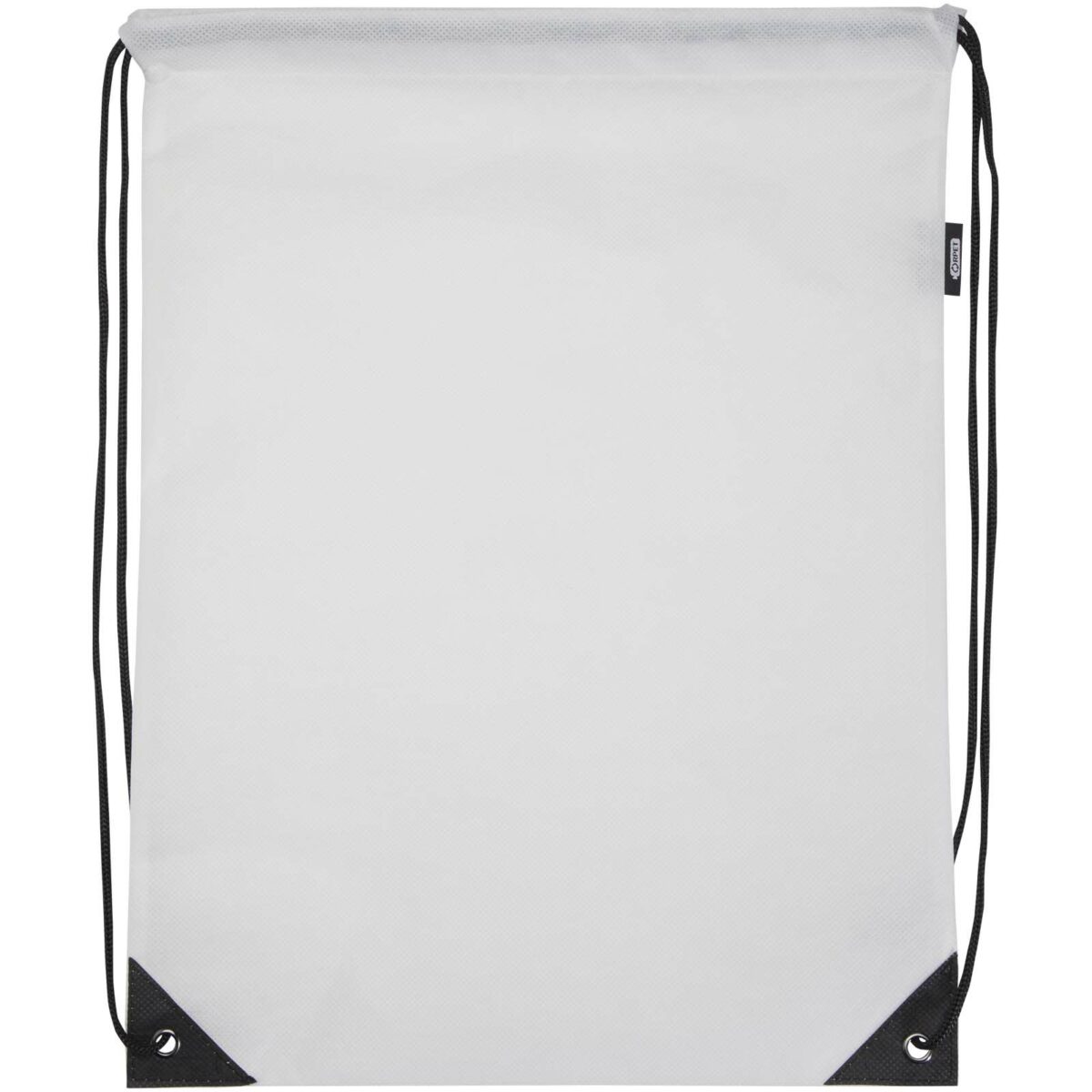 Evergreen GRS recycled non-woven drawstring bag 5L – White front view