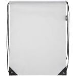 Evergreen GRS recycled non-woven drawstring bag 5L – White front view