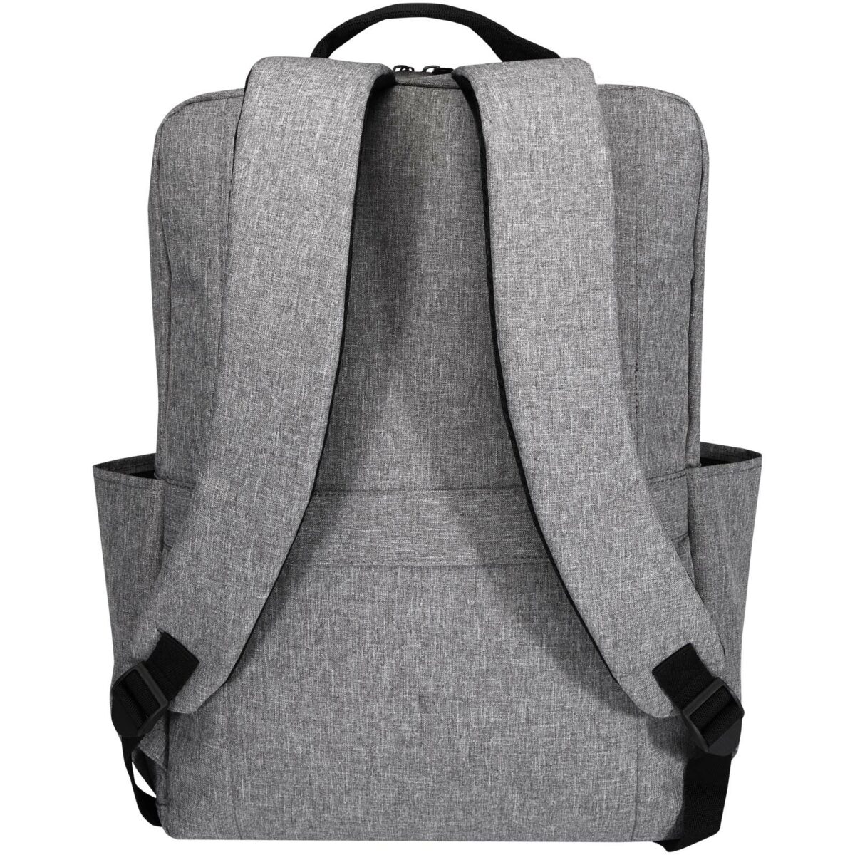 Libra 15” GRS recycled laptop backpack 15L – Heather grey back view