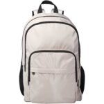 Trend Plus 15” GRS recycled laptop backpack 20L – Oatmeal front view