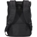 Rhine 15” GRS recycled rolltop backpack 18L – Solid black back view