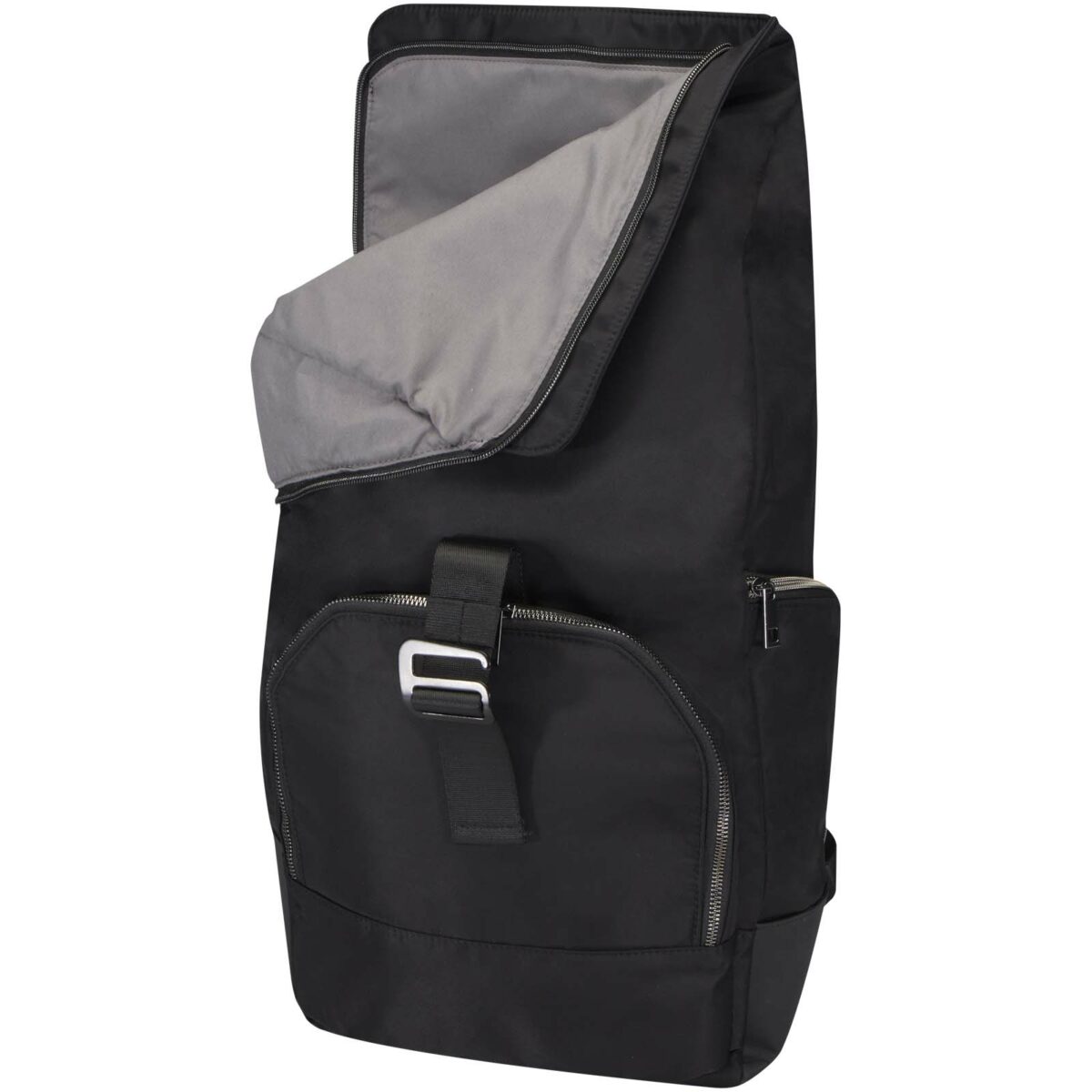 Rhine 15” GRS recycled rolltop backpack 18L – Solid black extra view