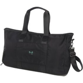 Rhine GRS recycled expandable duffel bag 35L – Solid black with logo
