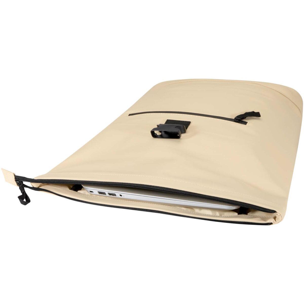 Resi Plus 15" GRS recycled roll-top backpack 18L – Oatmeal extra view
