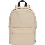 Byron 14" GRS recycled city laptop backpack 16L – Oatmeal front view