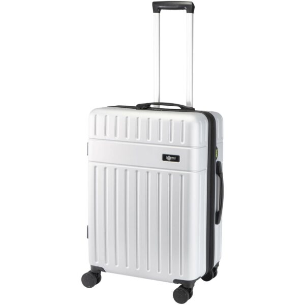 Rover 24" GRS recycled expandable trolley 70L – Silver with logo