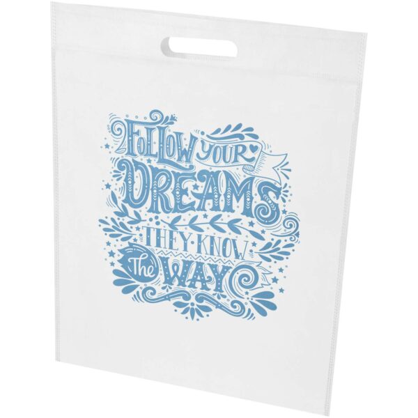 EcoSeal GRS recycled nonwoven tote bag 5L – White with logo