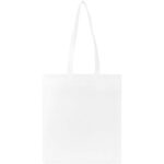 EcoSeal GRS recycled nonwoven convention tote bag 6L – White front view