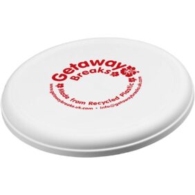 Orbit recycled plastic frisbee – White with logo