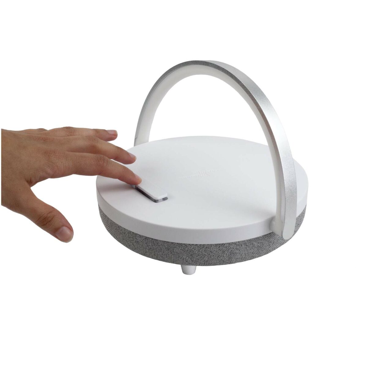 Prixton 4-in-1 10W Bluetooth® speaker with LED light and wireless charging base – White extra view