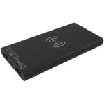 SCX.design P40 10.000 mAh light-up wireless rubber power bank – Solid black back view