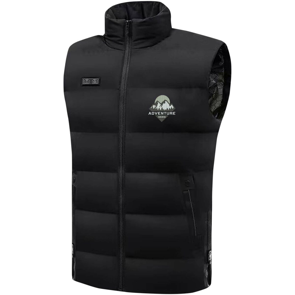 SCX.design G01 heated bodywarmer with power bank – Solid black with logo