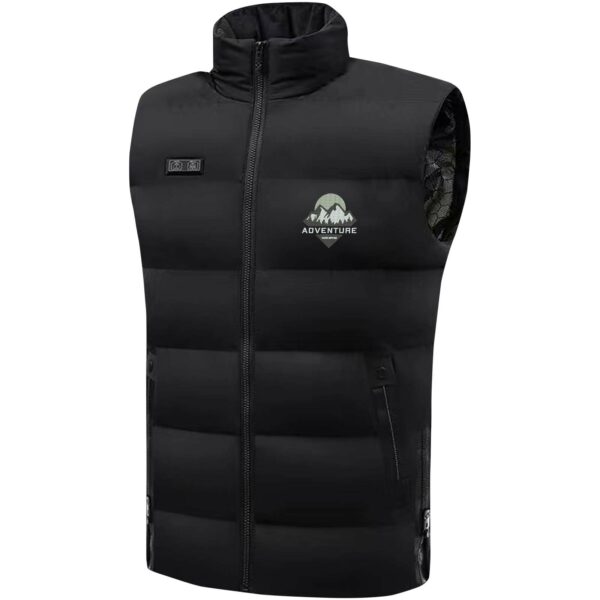 SCX.design G01 heated bodywarmer with power bank – Solid black with logo