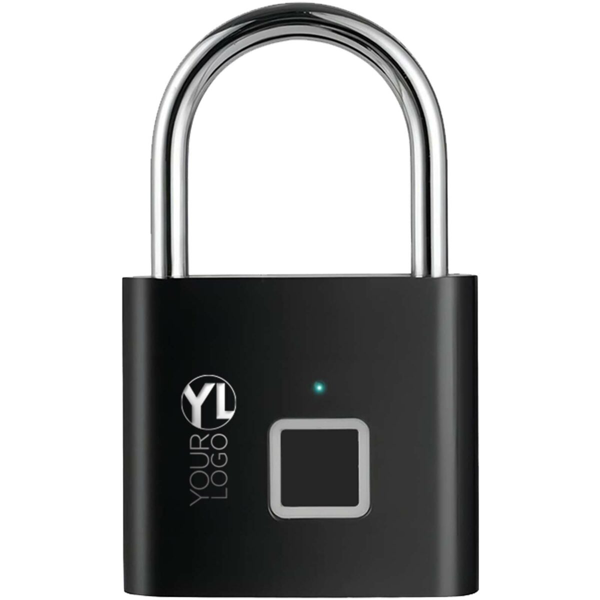 SCX.design T11 smart fingerprint padlock – Solid black with logo