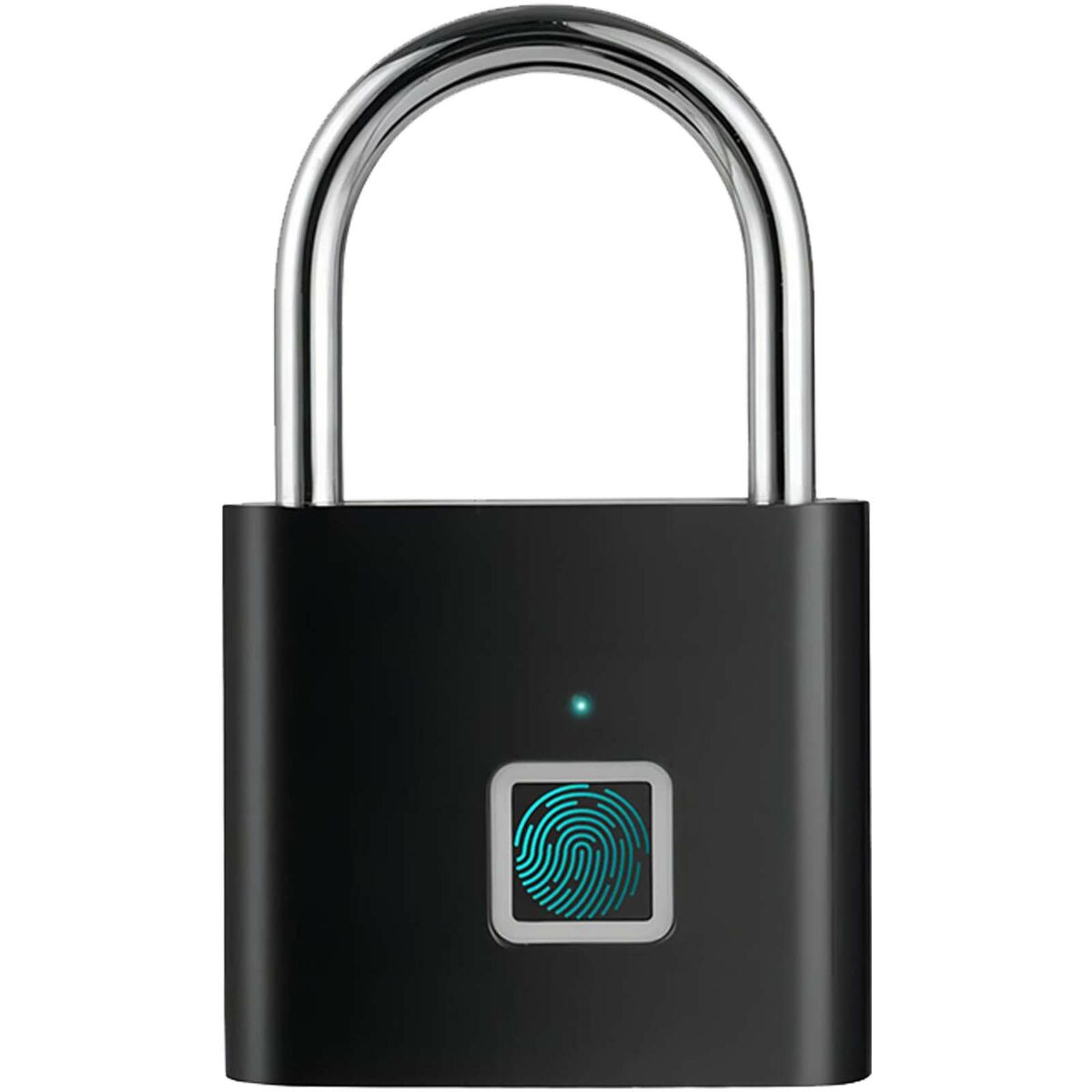 SCX.design T11 smart fingerprint padlock – Solid black front view