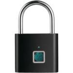 SCX.design T11 smart fingerprint padlock – Solid black front view