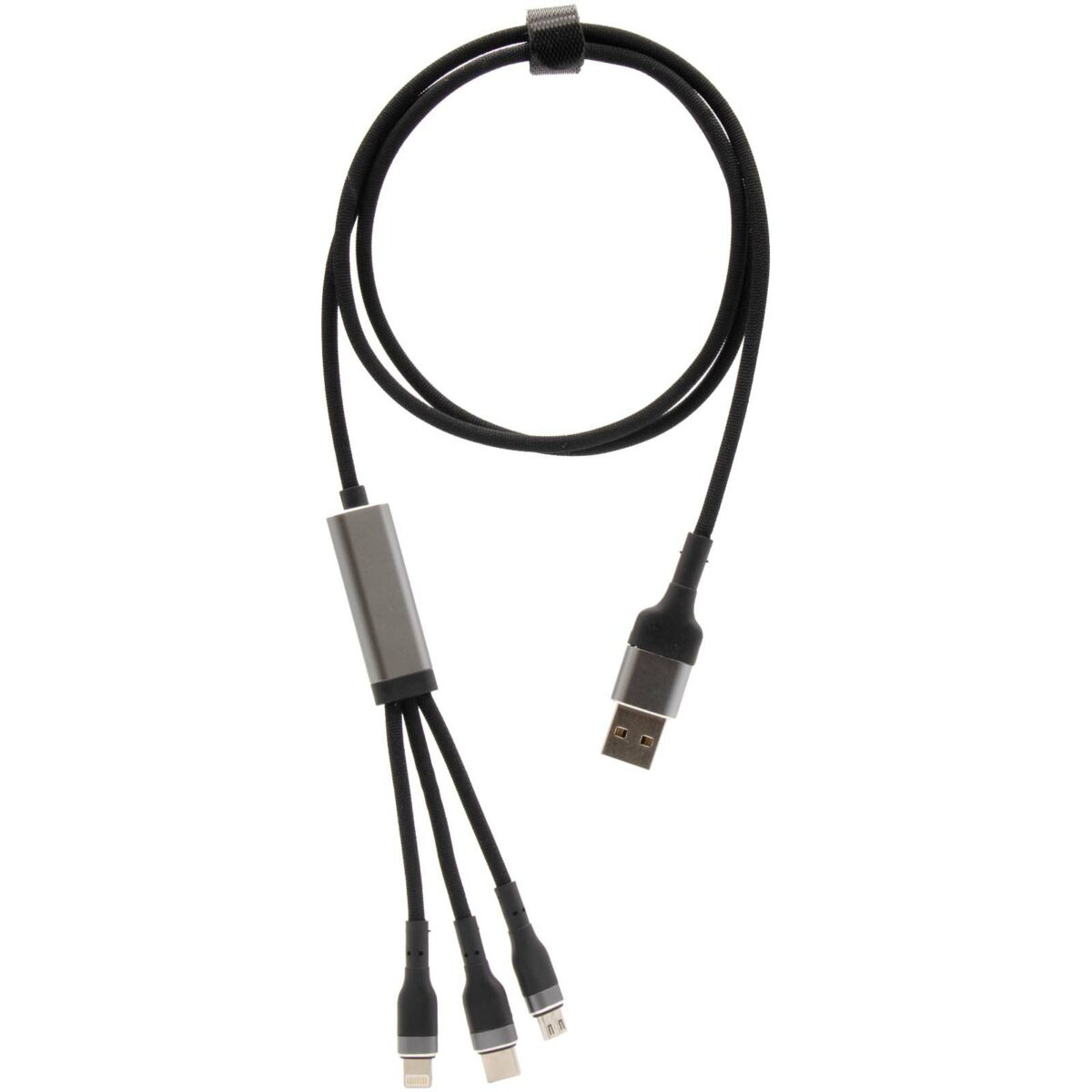 SCX.design C53 100W 5-in-1 rPET ultra fast charging cable – Gun metal back view