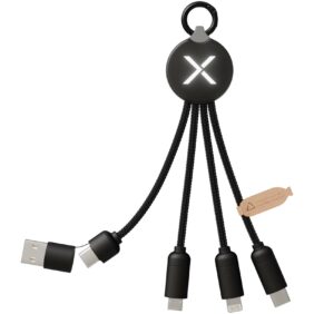 SCX.design C14 20W 5-in-1 charging cable – Solid black front view