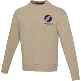 Jet unisex Aware™ recycled crewneck sweater – Oatmeal with logo