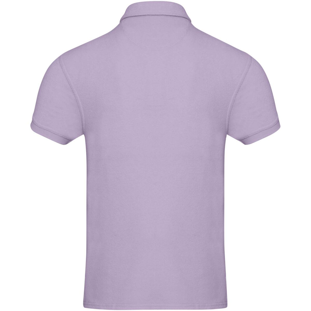Akoya GRS recycled terry unisex polo – Lilac back view