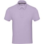 Akoya GRS recycled terry unisex polo – Lilac front view