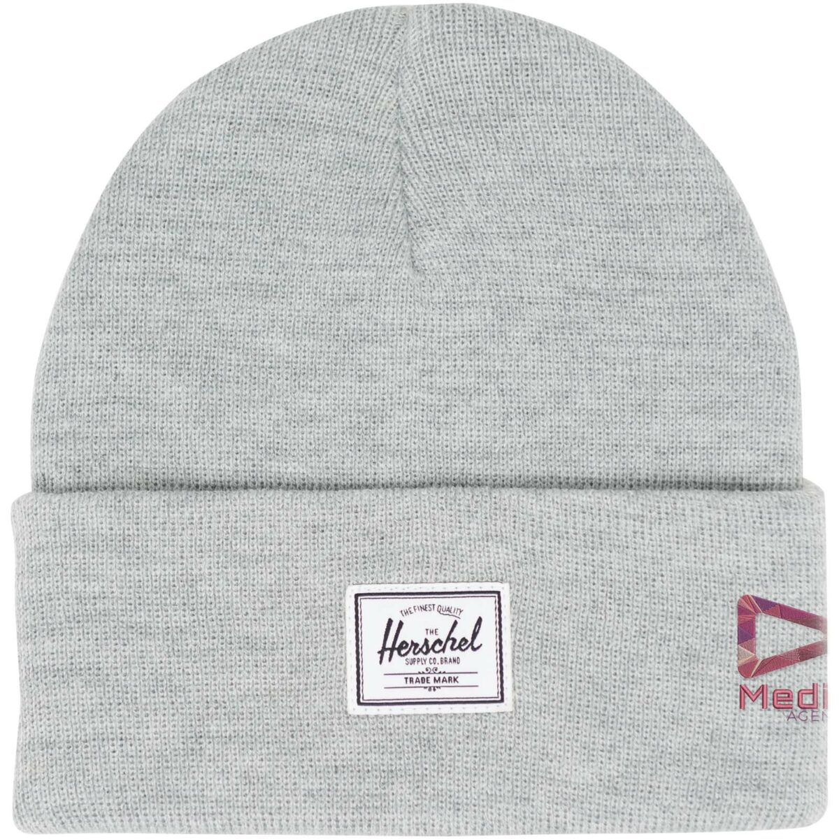 Herschel Elmer beanie – Heather grey with logo