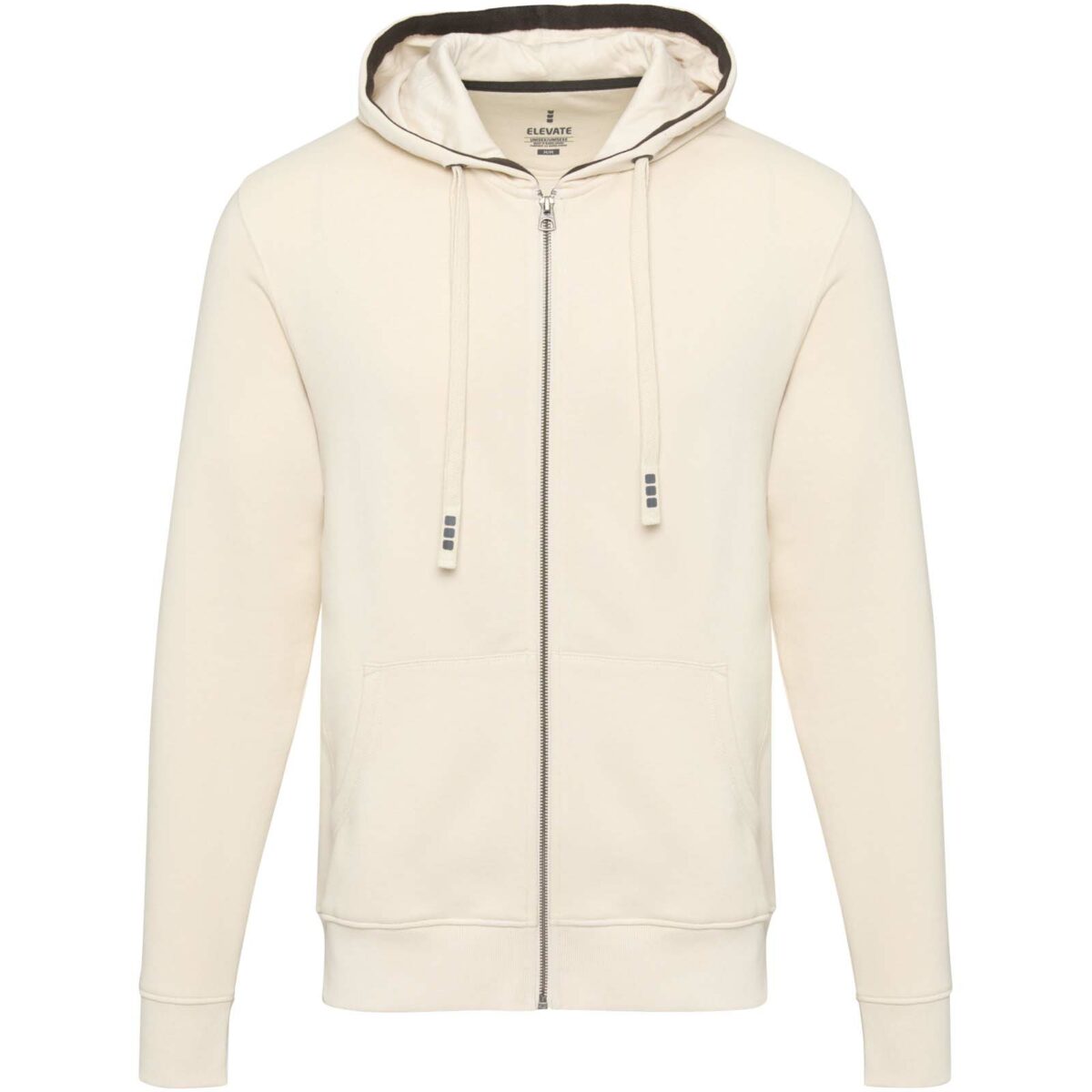 Arora men's full zip hoodie – Sandstone front view