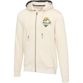 Arora men's full zip hoodie – Sandstone with logo
