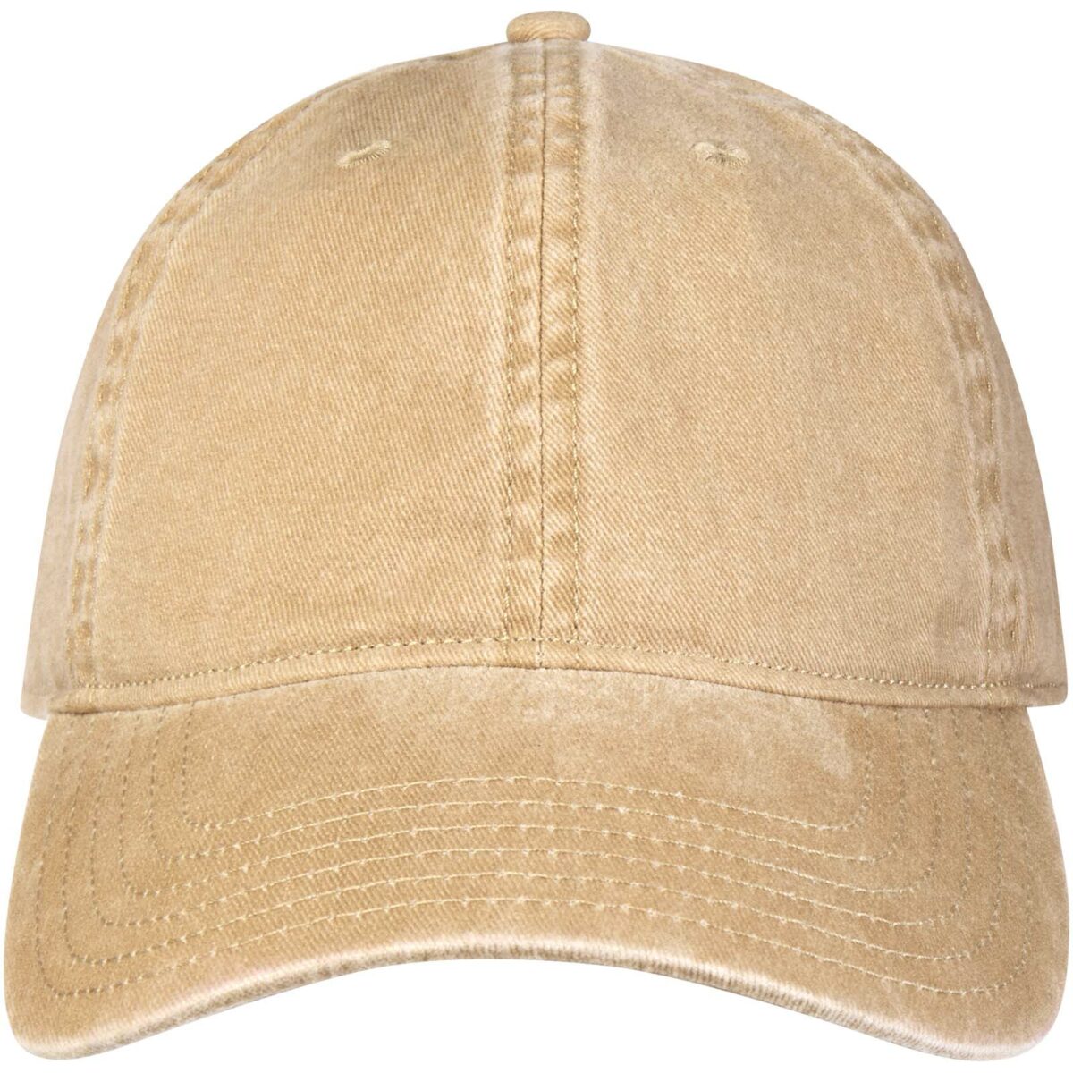 Grafton 6 panel washed cap – Oatmeal front view