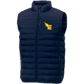 Pallas men's recycled insulated bodywarmer – Navy with logo
