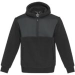 Evans unisex recycled sherpa fleece – Solid black front view