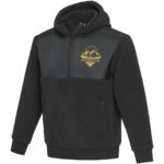 Evans unisex recycled sherpa fleece – Solid black with logo