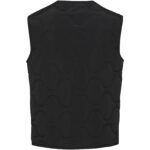 Quartz GRS recycled unisex quilted bodywarmer – Solid black back view