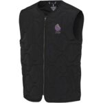 Quartz GRS recycled unisex quilted bodywarmer – Solid black with logo