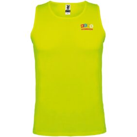 Andre kids sports vest – Fluor Yellow with logo